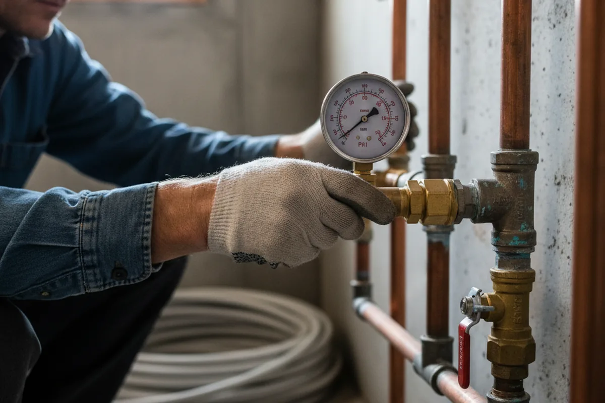 Pressure testing a repaired line during Water Line Repair in Bernardston
